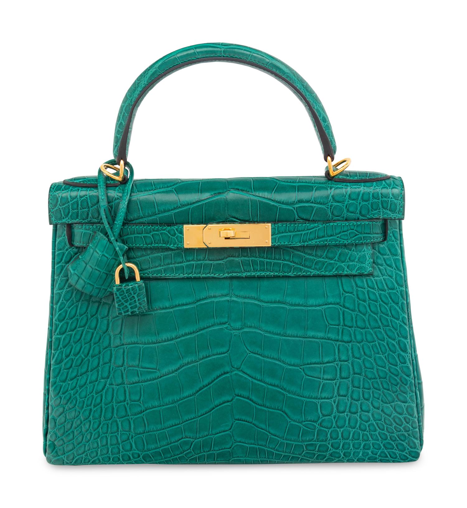 HERMÈS, KELLY RETOURNE 28 IN MATTE ALLIGATOR