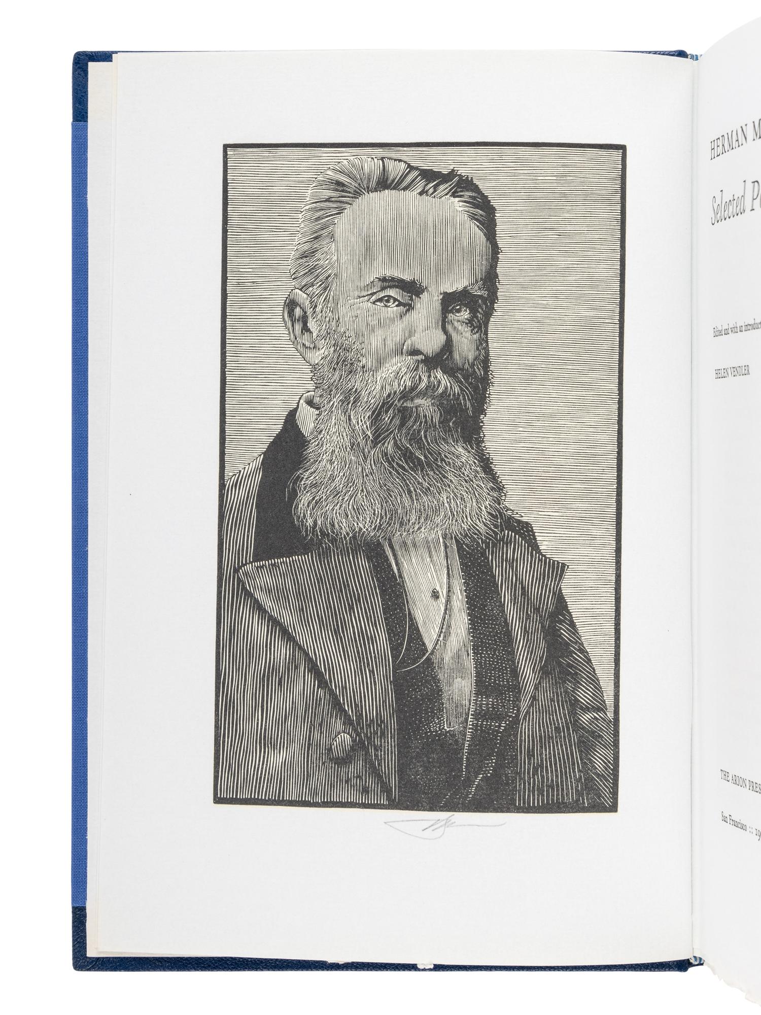 [ARION PRESS]. MELVILLE, Herman (1819-1891). Selected Poems . Barry MOSER (b. 1940), illustrator. San Francisco: Arion Press, 1995.