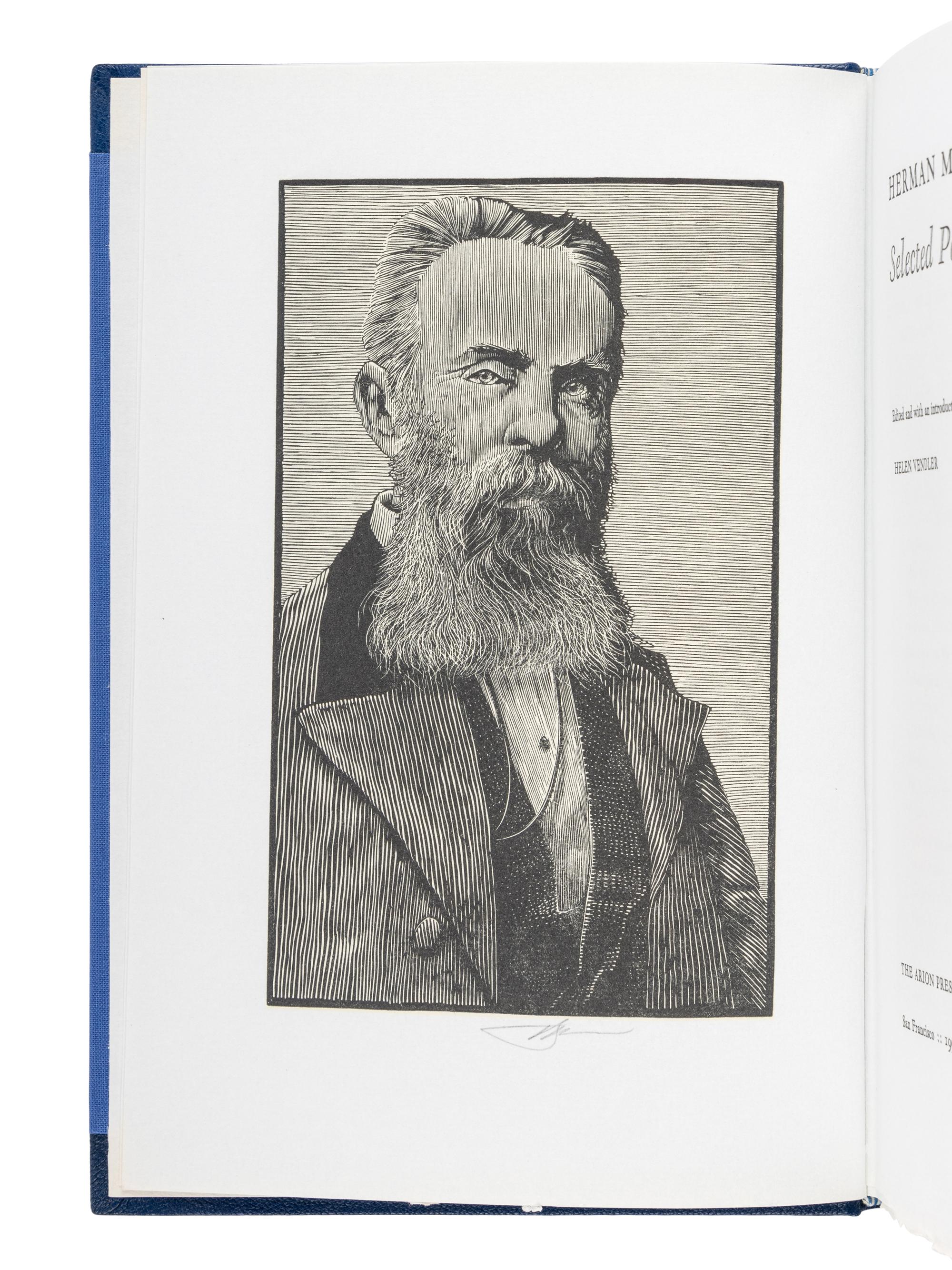[ARION PRESS]. MELVILLE, Herman (1819-1891). Selected Poems . Barry MOSER (b. 1940), illustrator. San Francisco: Arion Press, 1995.