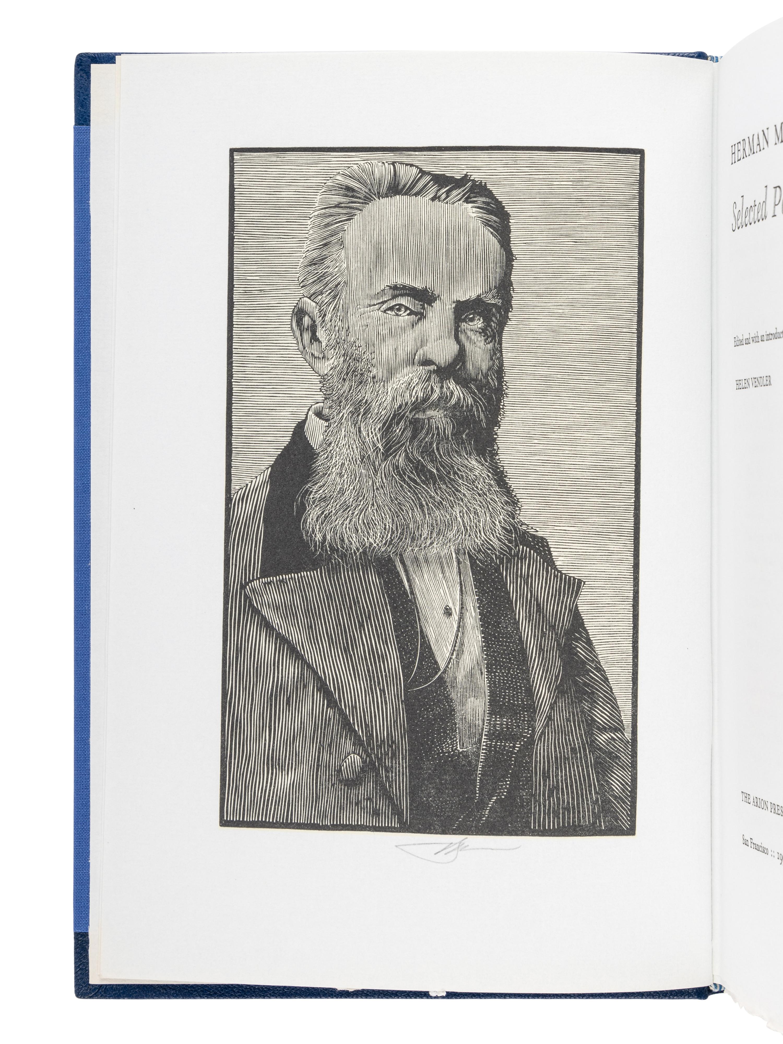 [ARION PRESS]. MELVILLE, Herman (1819-1891). Selected Poems . Barry MOSER (b. 1940), illustrator. San Francisco: Arion Press, 1995.