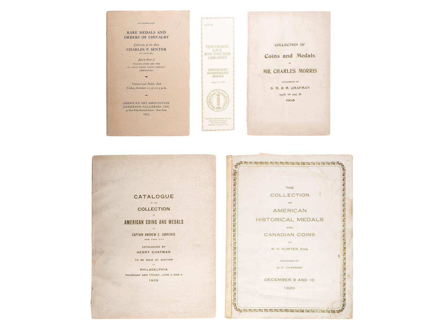 [NUMISMATICS -- AUCTION CATALOGUES]. A group of 4 rare numismatic auction catalogues, comprising: