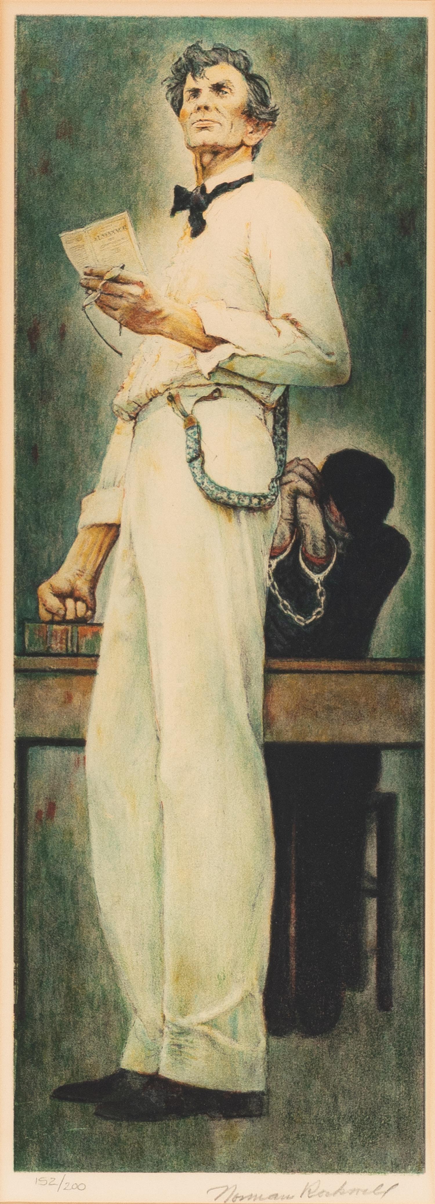 Norman Rockwell (American, 1894-1978) Lincoln for the Defense , 1962 color lithograph on Arches wove paper edition 152/200, signed Norman Rockwell (lower right)