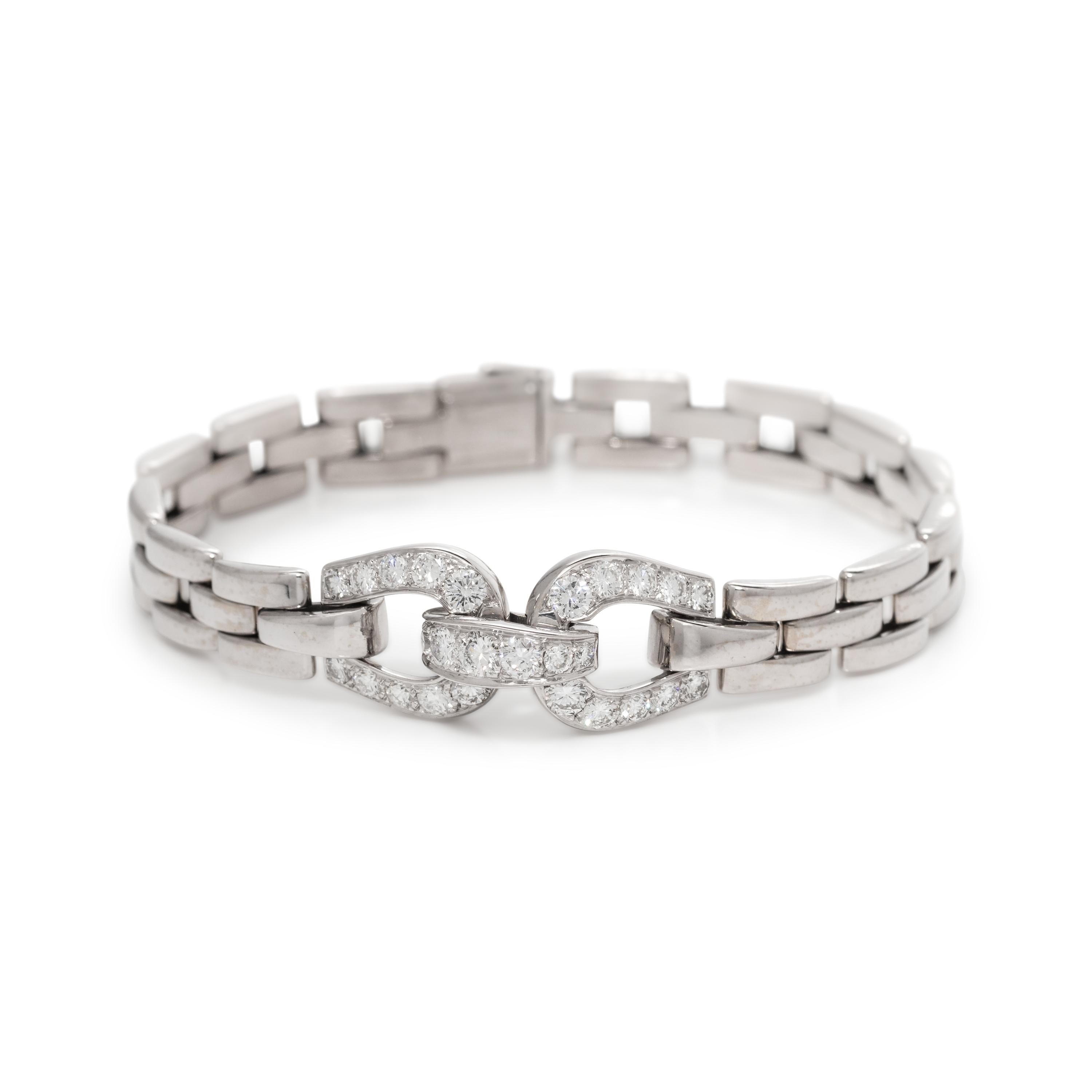 CARTIER, WHITE GOLD AND DIAMOND 'ETRIER' BRACELET