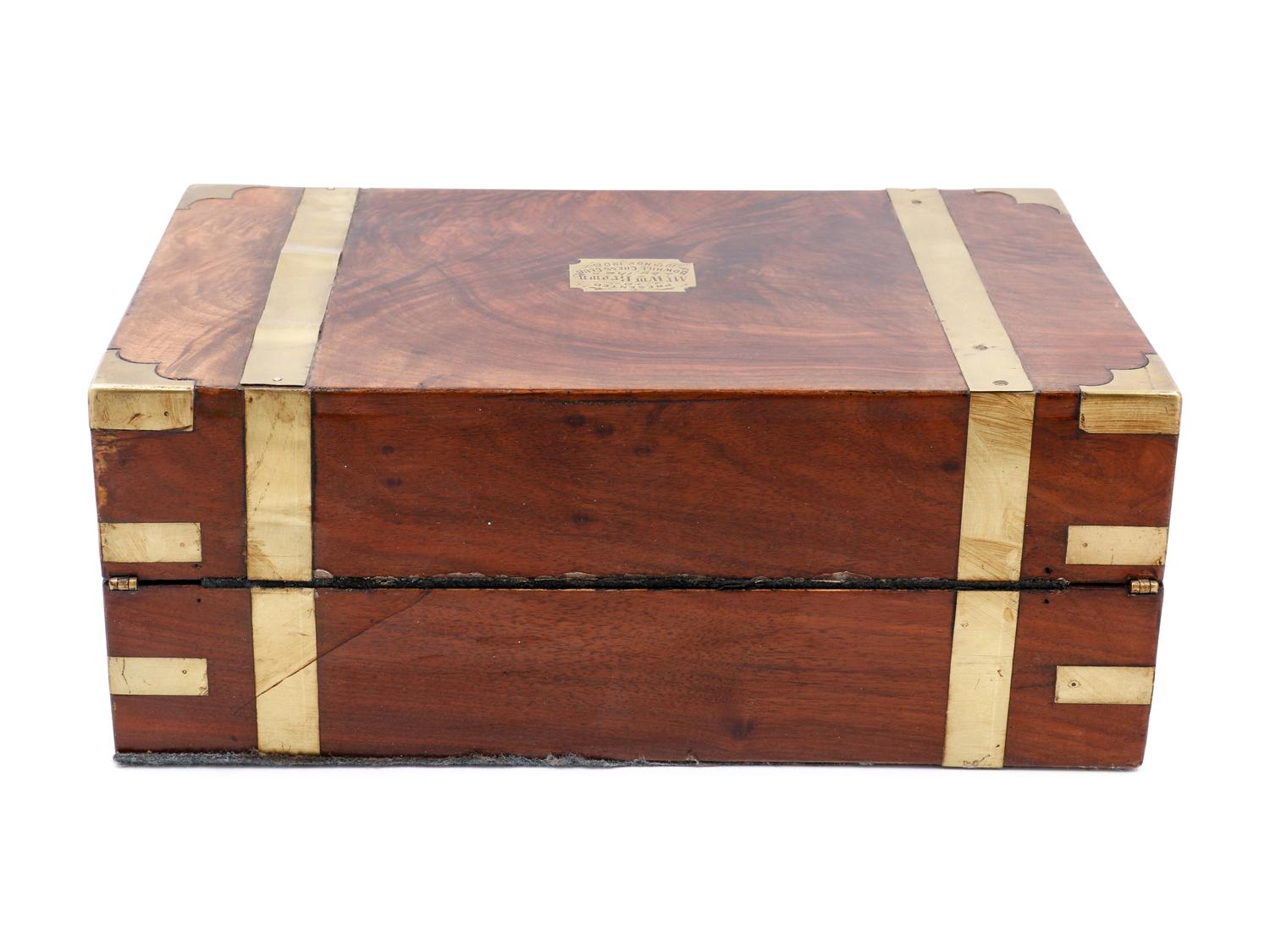 An English Brass Banded Lap Desk