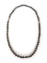 TAHITIAN CULTURED PEARL AND DIAMOND CONVERTIBLE NECKLACE