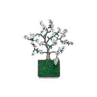 LUZ CAMINO, MIXED METAL, DIAMOND, SEED PEARL AND UVAROVITE GARNET 'ESPALIER APPLE TREE' BROOCH