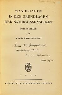 [Science, Medicine & Mathematics] Heisenberg, Werner. Wandlungen in Den Grundlagen der Naturwissenschaft