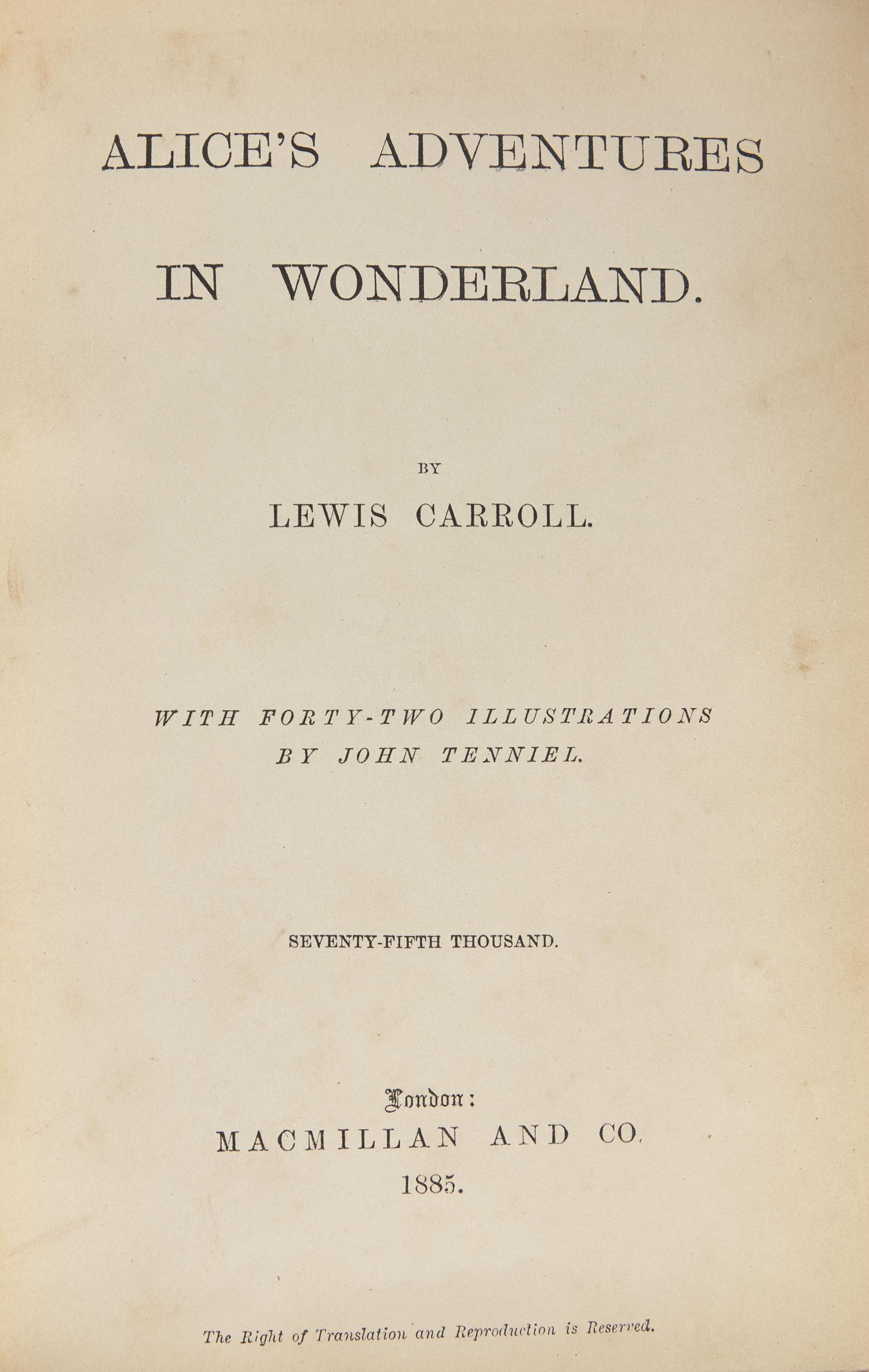 [Fine Bindings] [Kelliegram] Carroll, Lewis (Charles Lutwidge Dodgson). Alice's Adventures in Wonderland