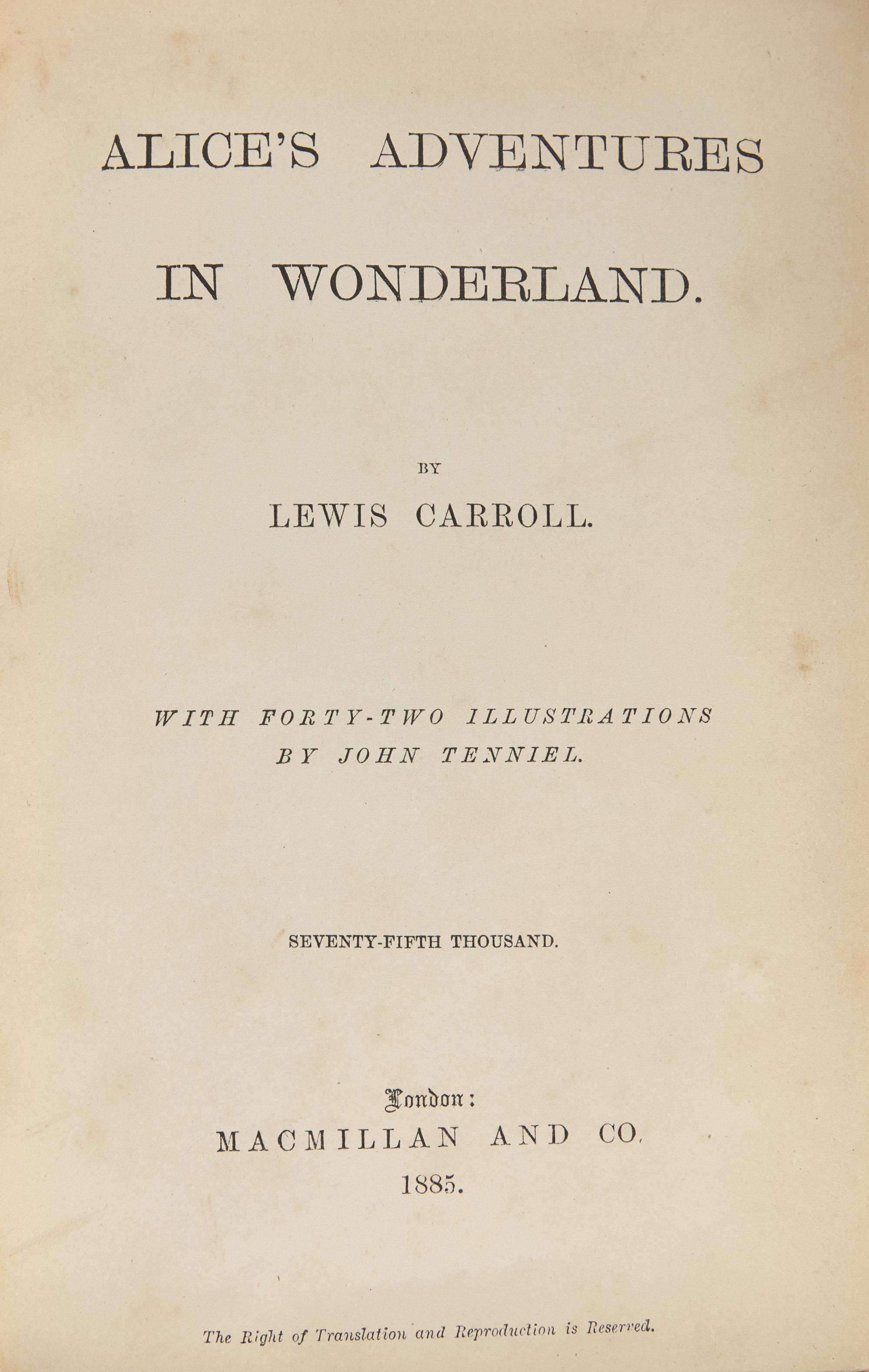 [Fine Bindings] [Kelliegram] Carroll, Lewis (Charles Lutwidge Dodgson). Alice's Adventures in Wonderland