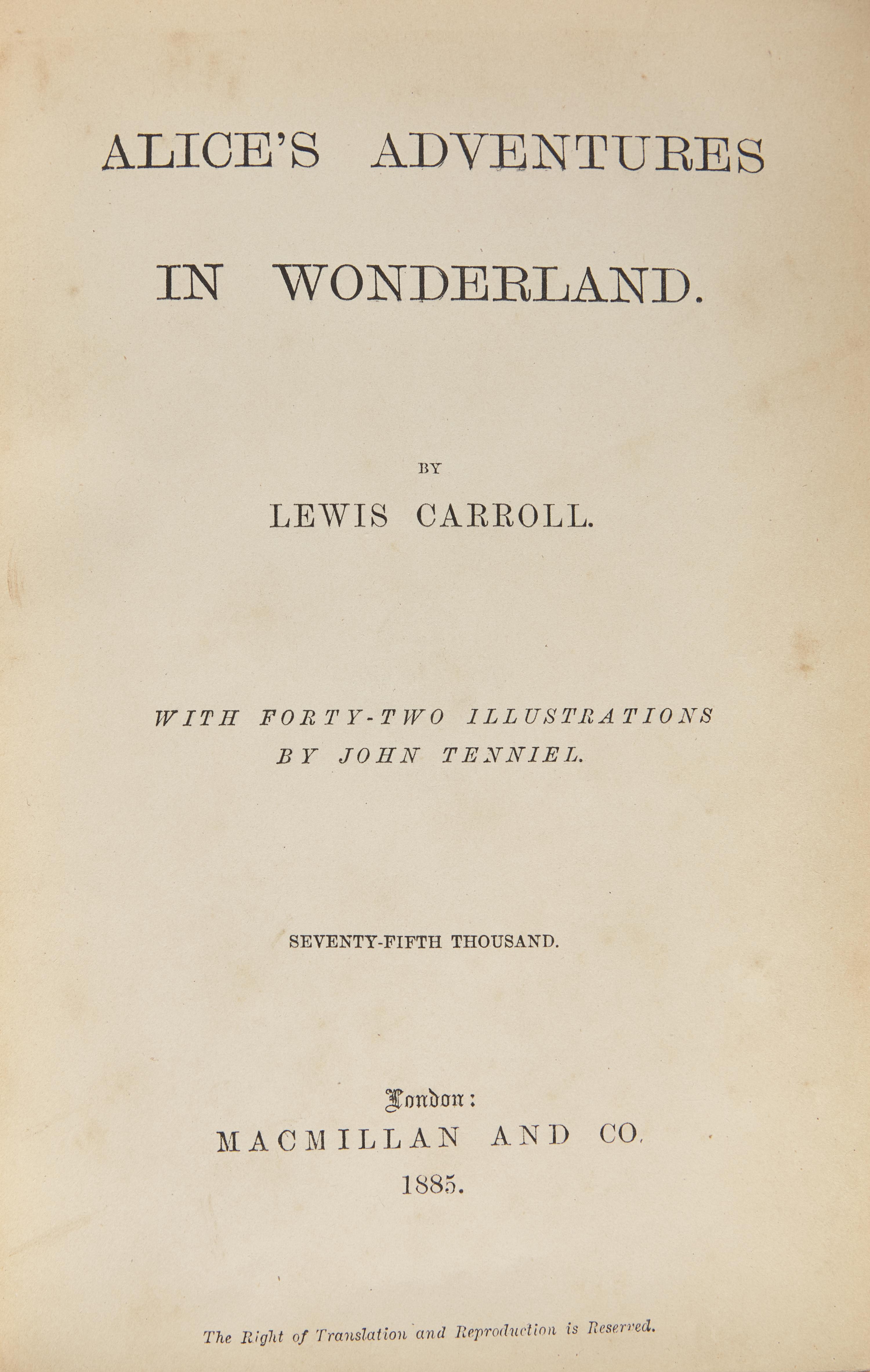 [Fine Bindings] [Kelliegram] Carroll, Lewis (Charles Lutwidge Dodgson). Alice's Adventures in Wonderland