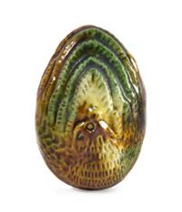 A Sancai Glazed Pottery Whistle Height 2 1/2 inches.