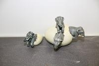 Two Sergio Bustamante Elephant Sculptures Height of larger 9 3/4 inches. — (MEXICAN, B. 1949)