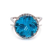 BLUE TOPAZ AND DIAMOND RING