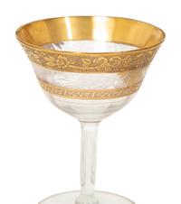 An American Parcel Gilt Glass Stemware Service