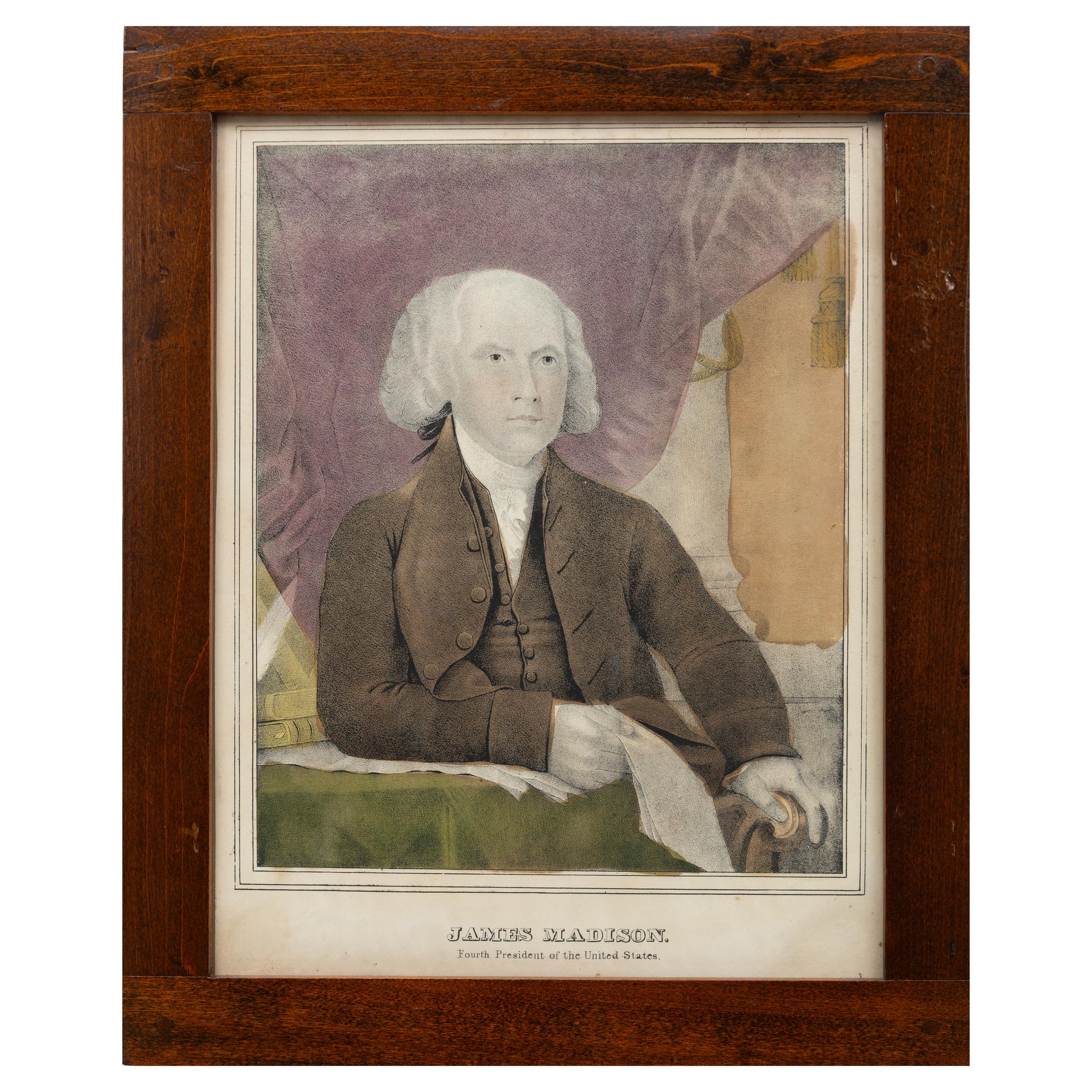 Eleven Framed Hand-Colored Lithographs of American Presidents