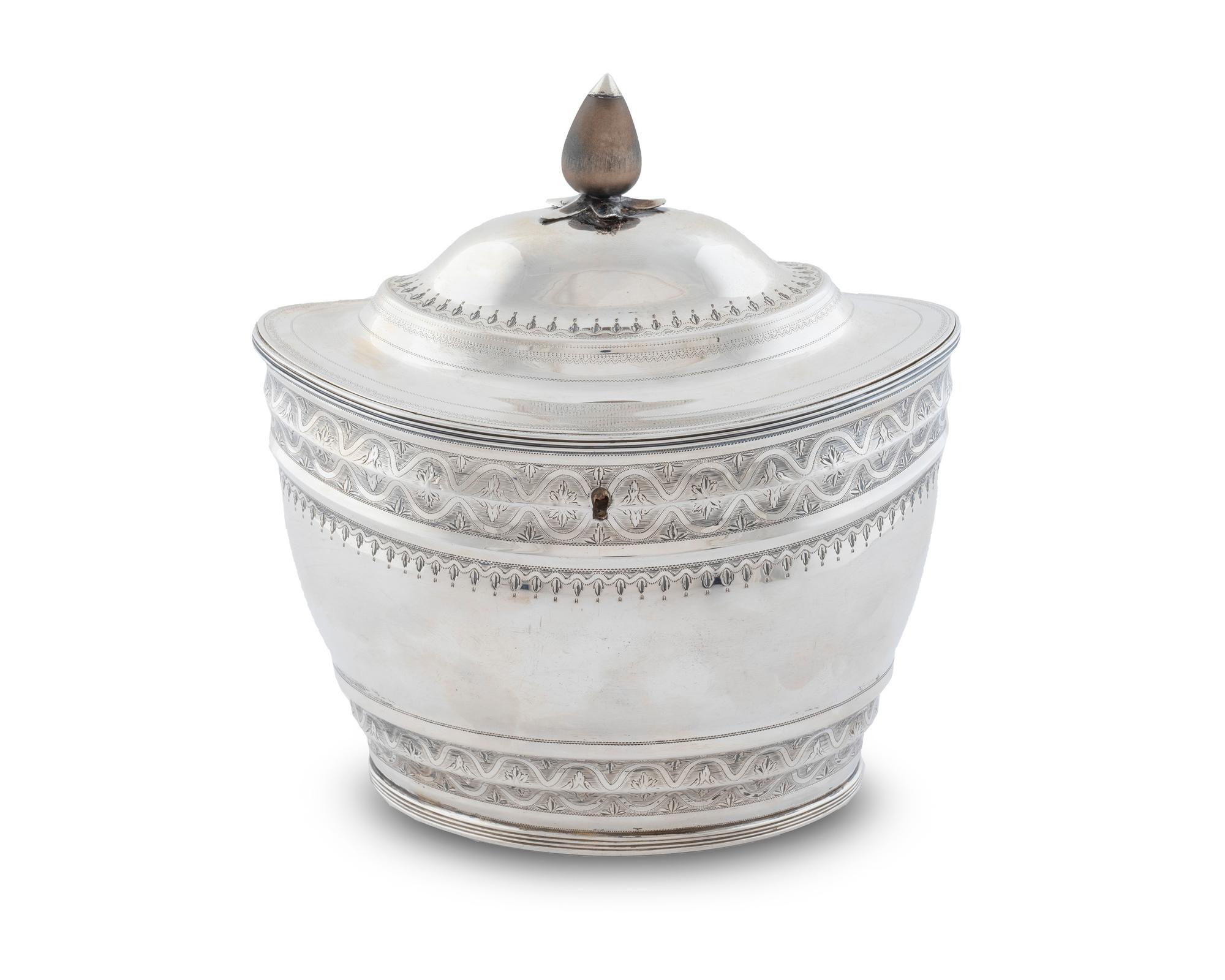 A George III Silver Tea Caddy — Peter, Ann and William Bateman, London, 1801