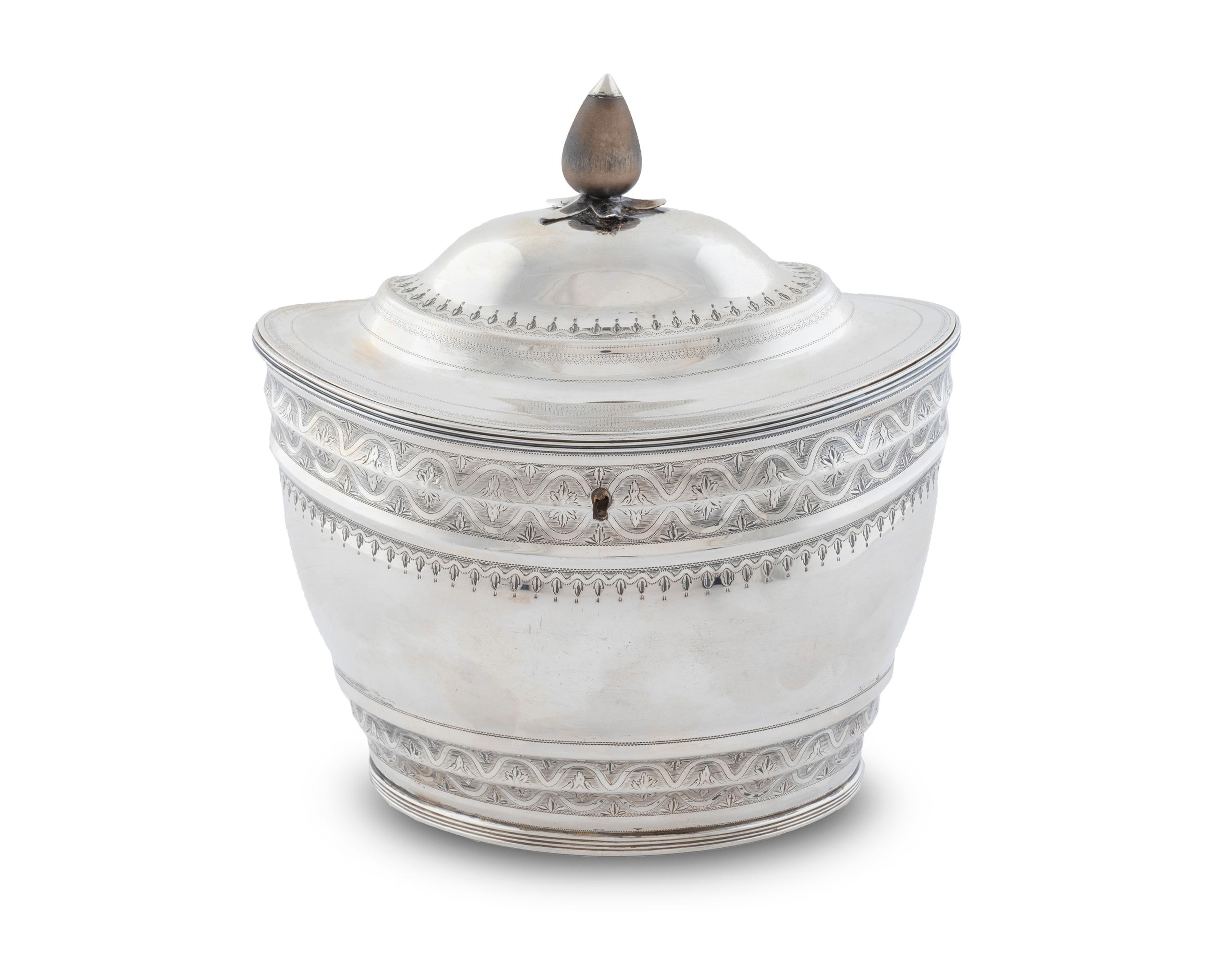 A George III Silver Tea Caddy — Peter, Ann and William Bateman, London, 1801