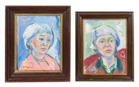 Abbott Pattison, (American, 1916-1999), Portraits (a pair of works)