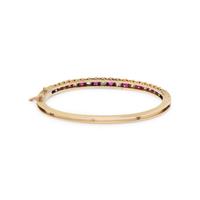 ANTIQUE, RUBY AND DIAMOND BANGLE BRACELET