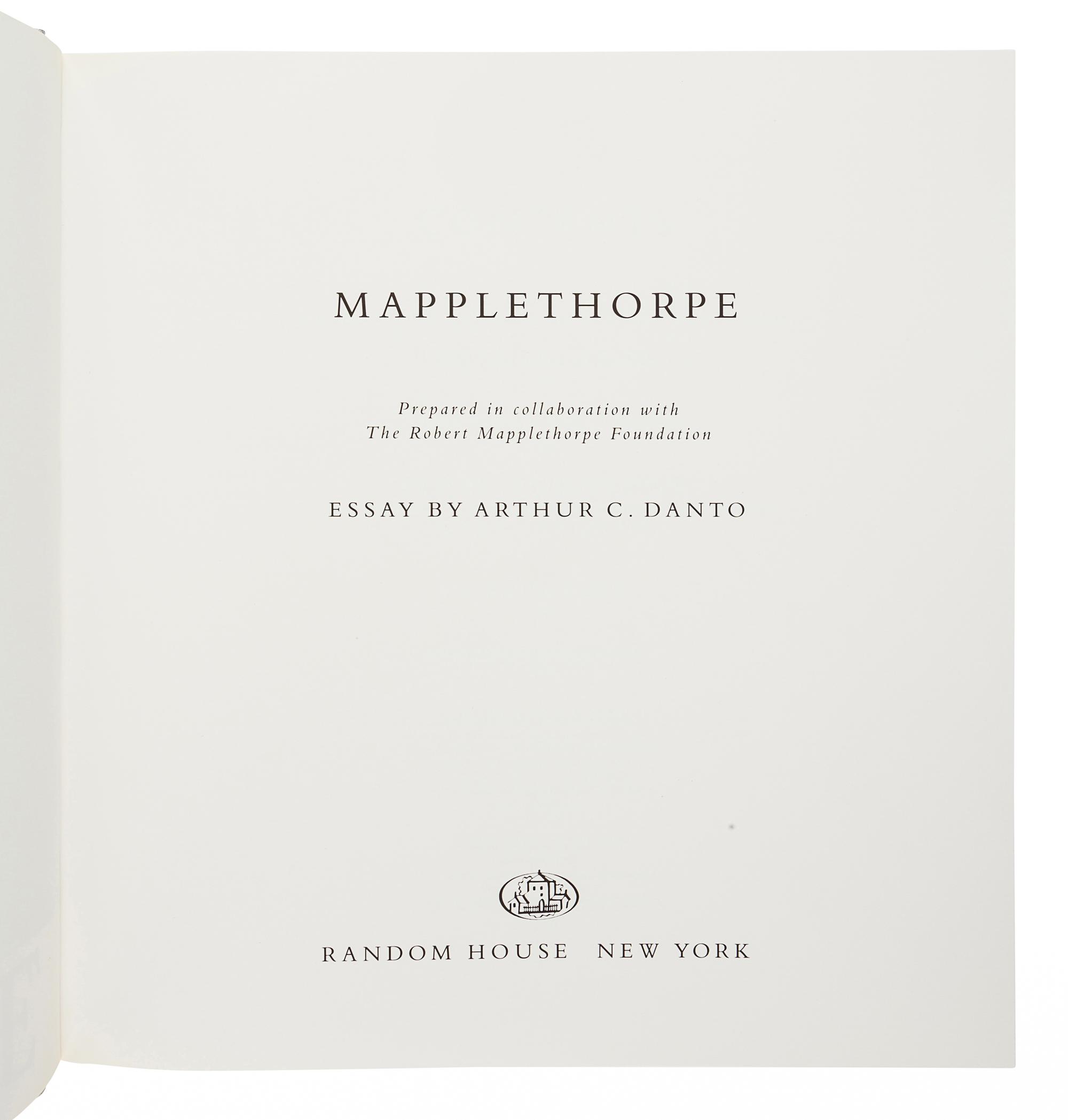MAPPLETHORPE, Robert (1946-1989). DANTO, Arthur C. Mapplethorpe. New York: Random House, 1992.