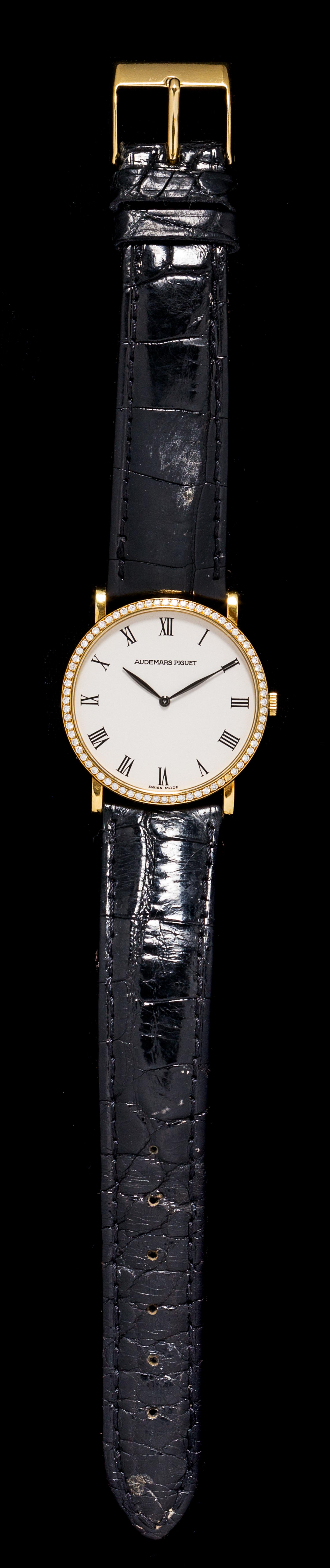 An 18 Karat Yellow Gold and Diamond Wristwatch, Audemars Piguet,
