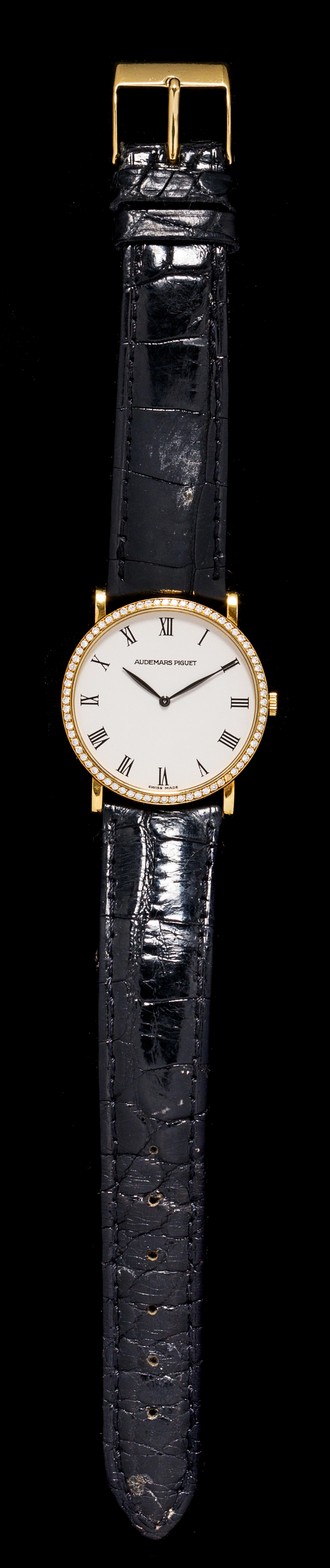 An 18 Karat Yellow Gold and Diamond Wristwatch, Audemars Piguet,