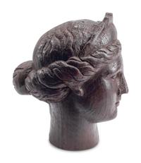 A Neoclassical Style Carved Wood Bust of Aphrodite