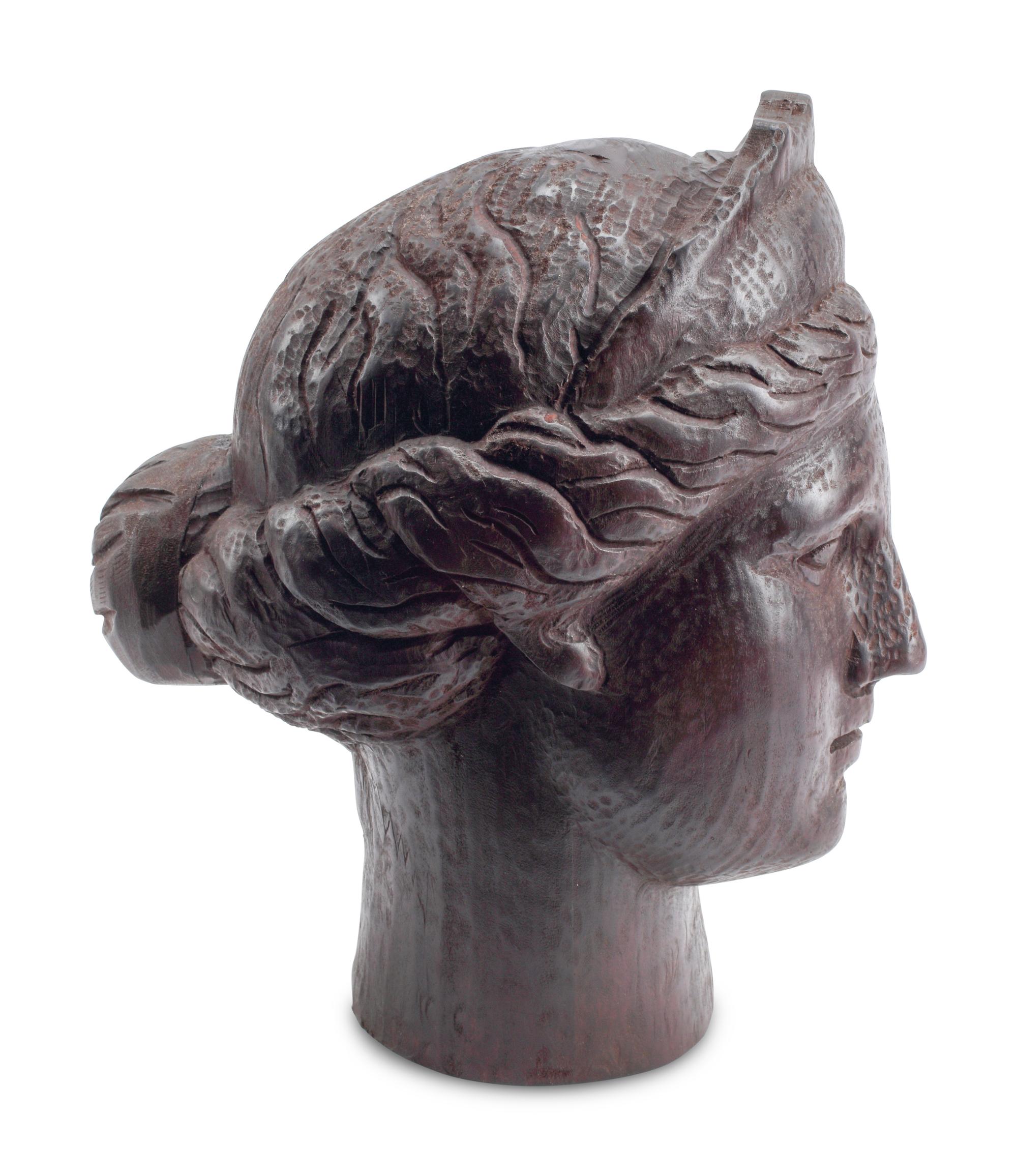 A Neoclassical Style Carved Wood Bust of Aphrodite