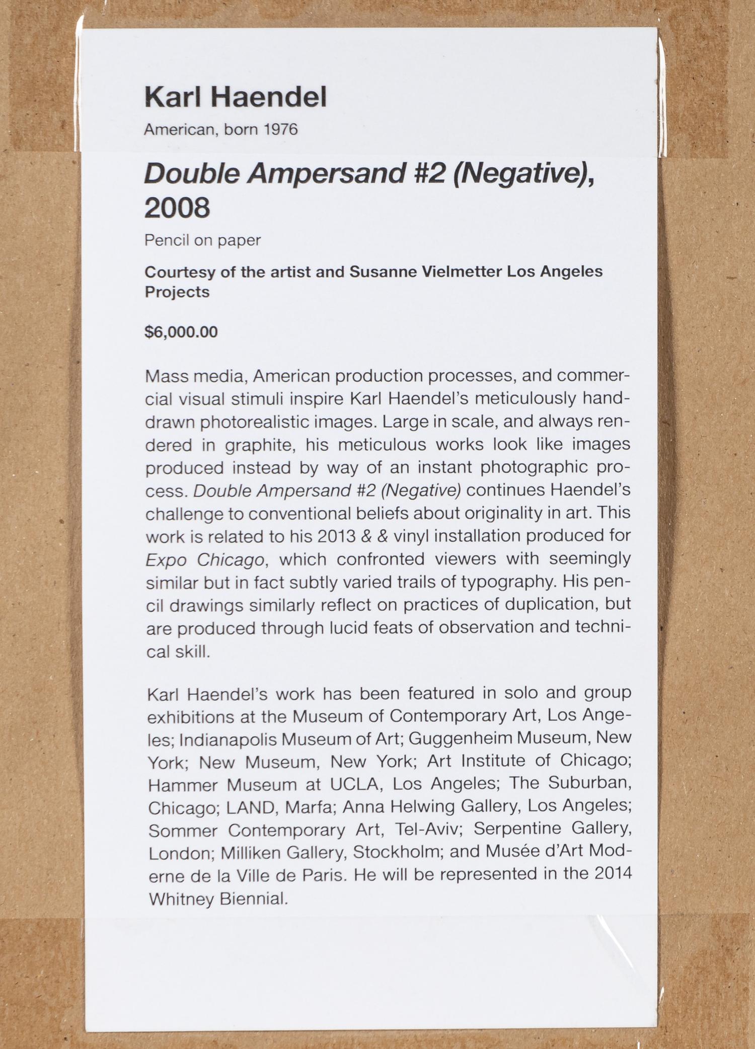 Double Ampersand #2 (Negative) , 2008