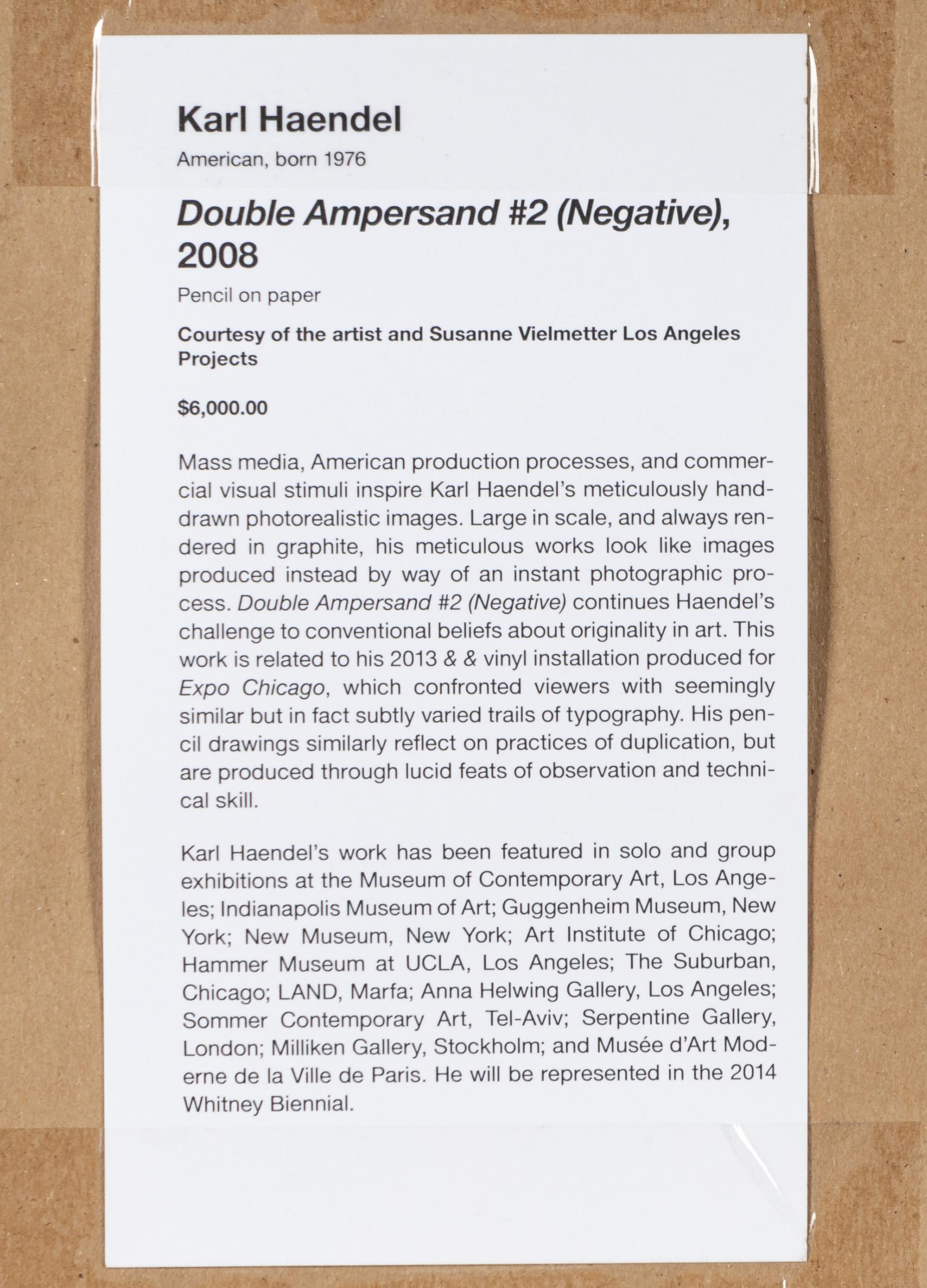 Double Ampersand #2 (Negative) , 2008