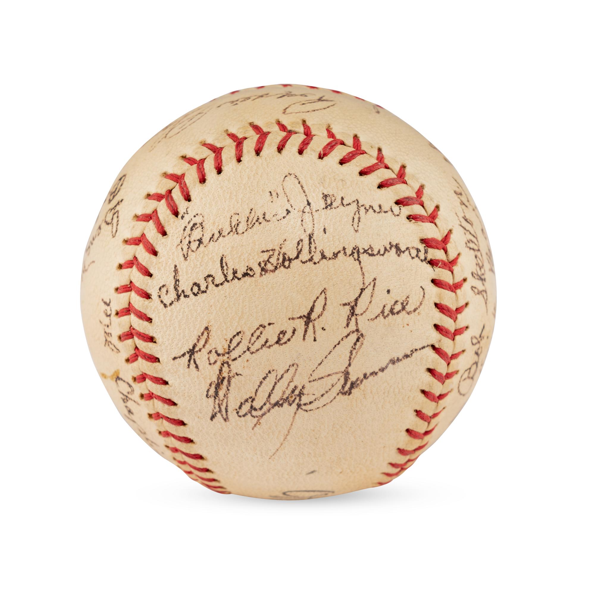 A 1952 Albany Cardinals Team Signed Autograph Baseball