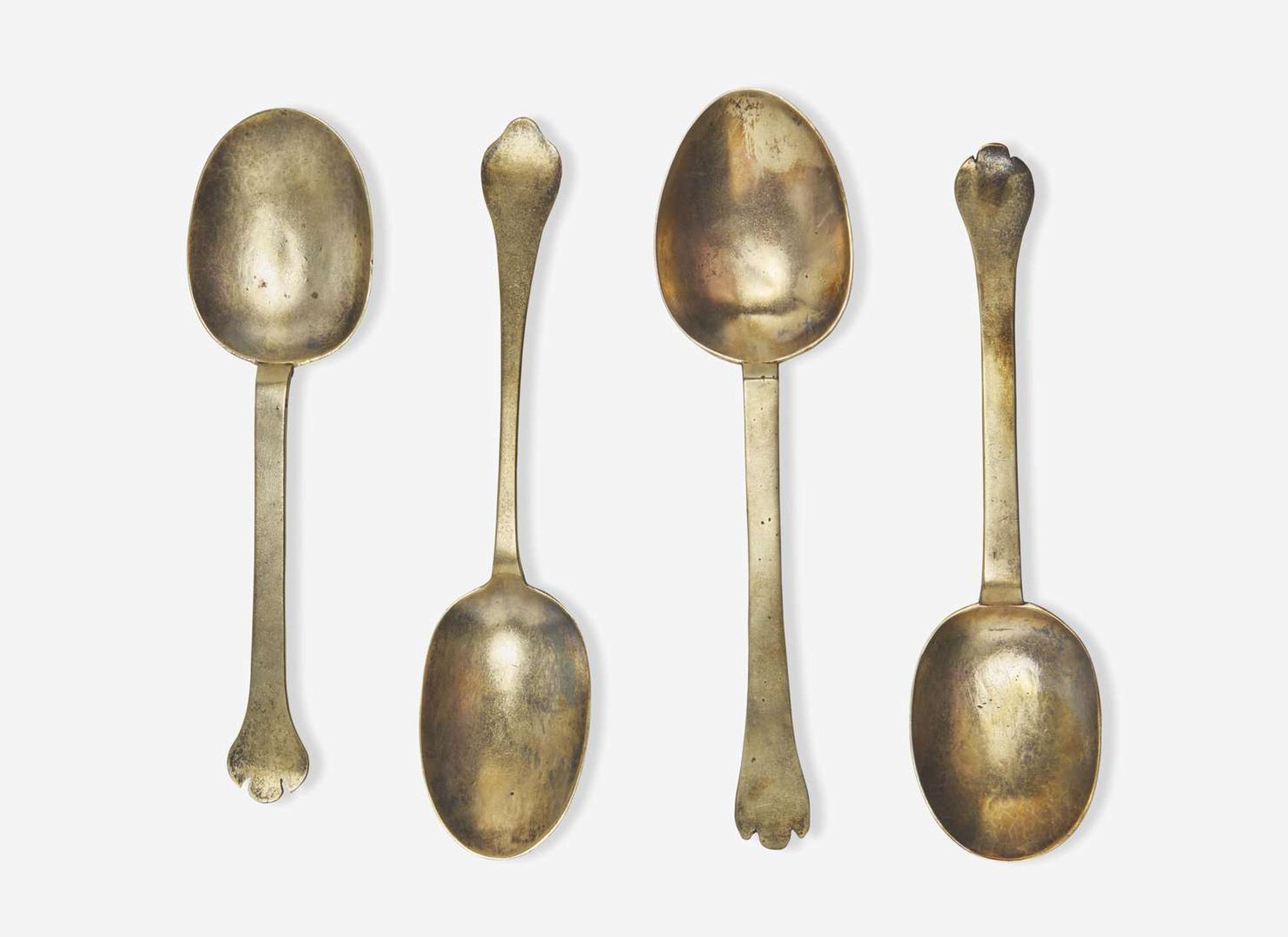 An assembled set of four early English silver spoons of Scottish historical interest, late 17th century