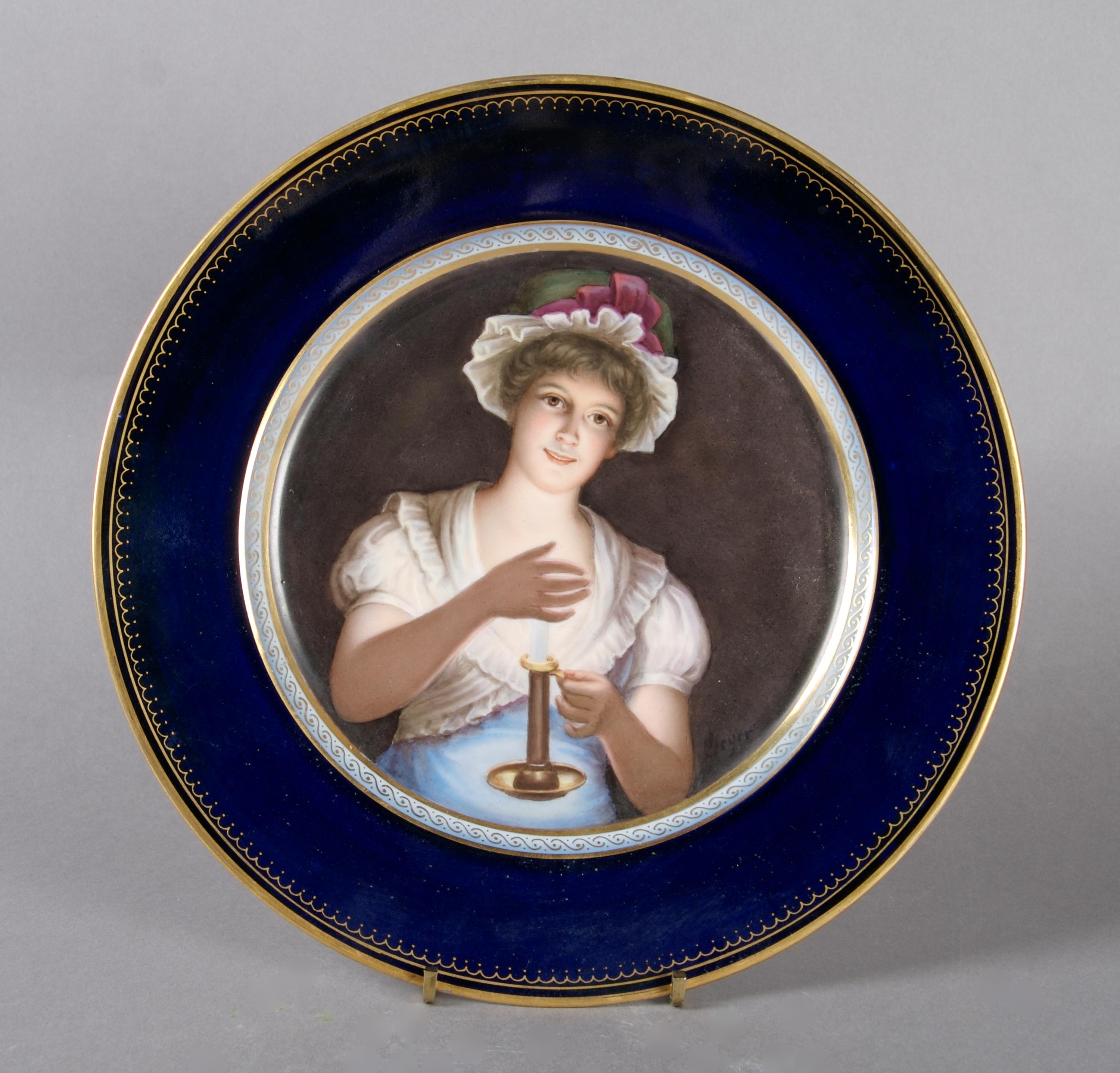 A Continental Portrait Plate, Carlsbad, Diameter 9 1/2 inches.