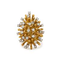 Diamond and Yellow Gold Cluster Ring