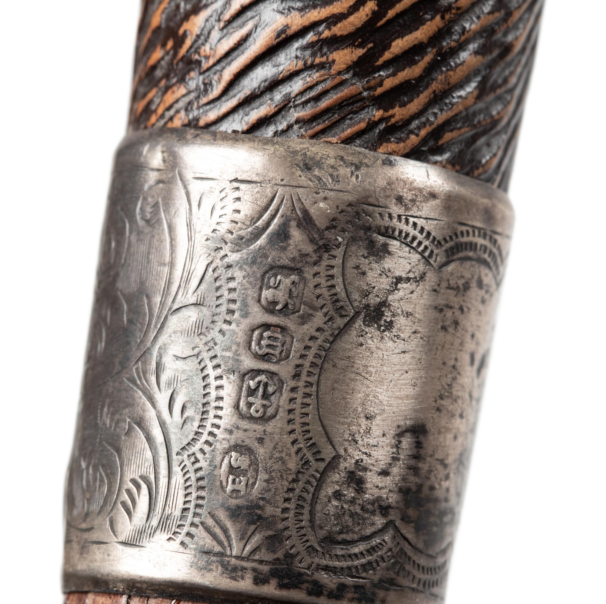 Two English Glass-Inset Carved Wood Dog's Head Canes