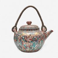 An unusual massive Japanese Kutani - style porcelain teashop sign 巨型日本茶壶招牌 Meiji/Taisho period ?????