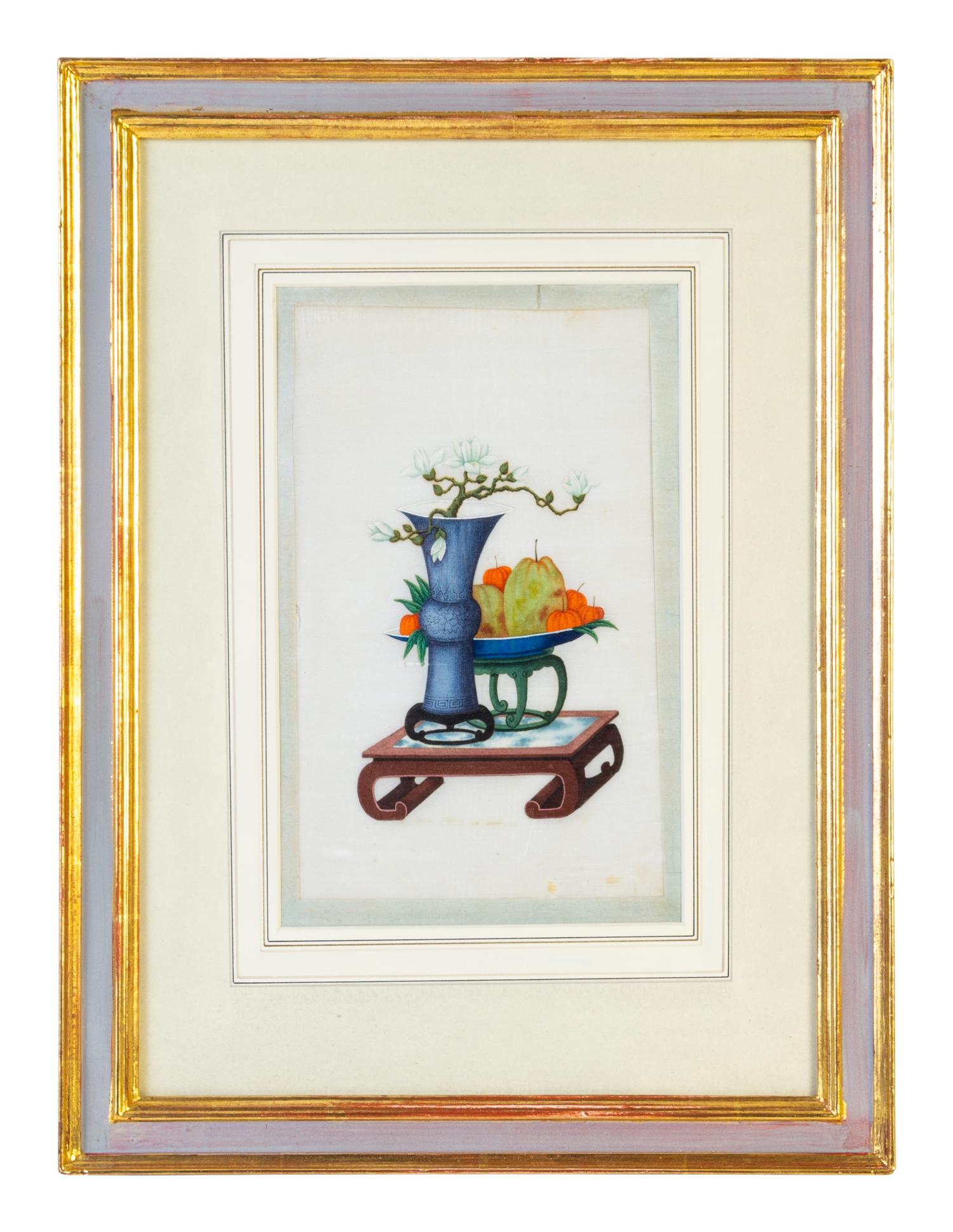 Twelve Chinese Export Painted Pith Paper Scholarly Scenes