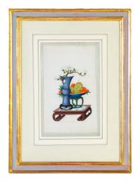 Twelve Chinese Export Painted Pith Paper Scholarly Scenes