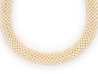 Yellow Gold and Seed Pearl Necklace