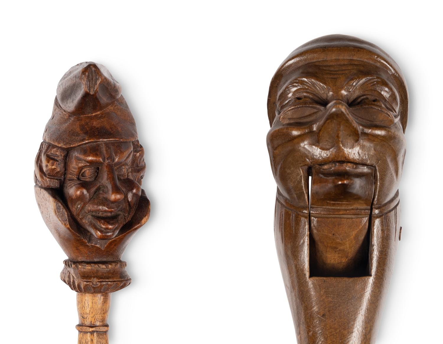 Two Carved Wood Nutcrackers