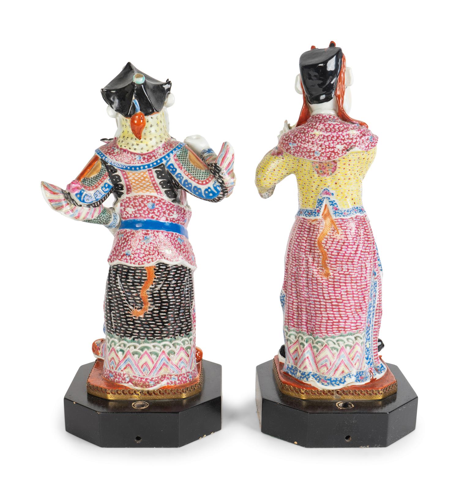 A Pair of Chinese Famille Rose Porcelain Figures — 20TH CENTURY