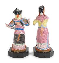 A Pair of Chinese Famille Rose Porcelain Figures — 20TH CENTURY