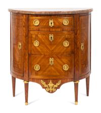 A Louis XVI Gilt-Bronze-Mounted Kingwood Demilune Commode — CIRCA 1790