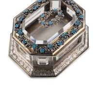 A Continental Enameled Silver and Rock Crystal Mounted Small Box