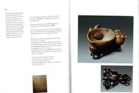 A Rare Chinese Yixing 'Peach and Pomegranate' Coupe Inscribed 'Chen Minyuan Zuo' and Carved Wood Stand 陳鳴遠款段泥紫砂桃榴杯