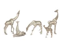 A Group of Five Patrick Mavros Silver Giraffes