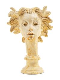 A Fred Press Art Deco Patinated Plaster Bust of Medusa