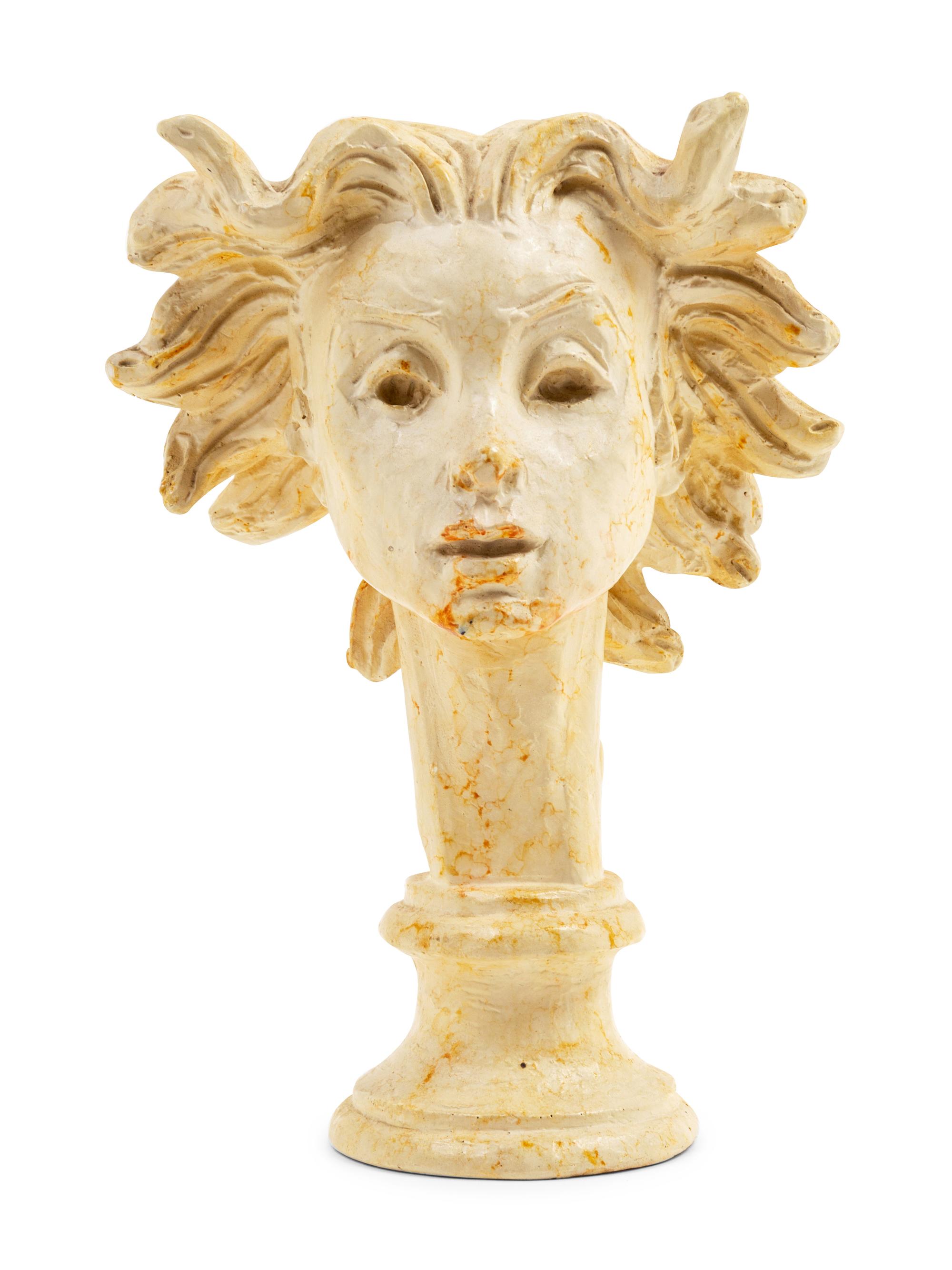 A Fred Press Art Deco Patinated Plaster Bust of Medusa