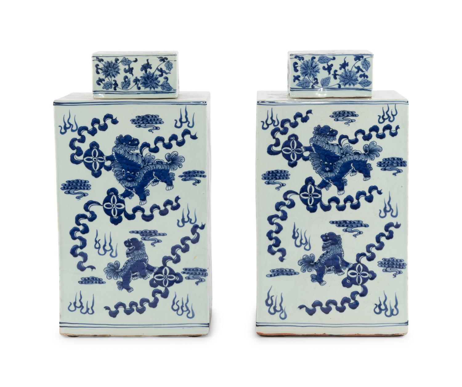 A Pair of Chinese Porcelain Urns