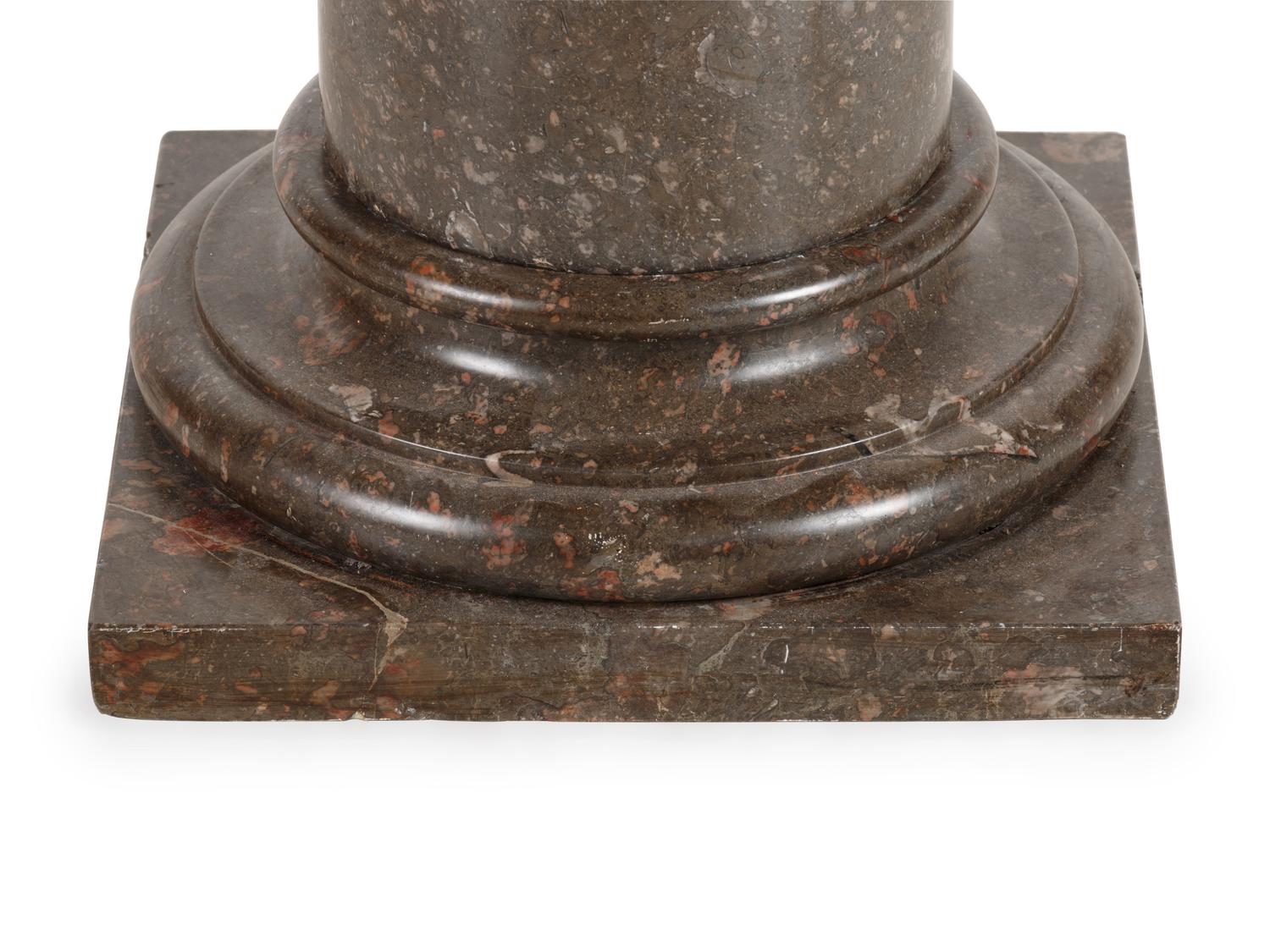 A Neoclassical Carved Marble Pedestal
